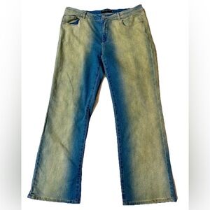 Finesse Two-Tone Denim Jeans XL Wide Leg Street Grunge HipHop Hippie